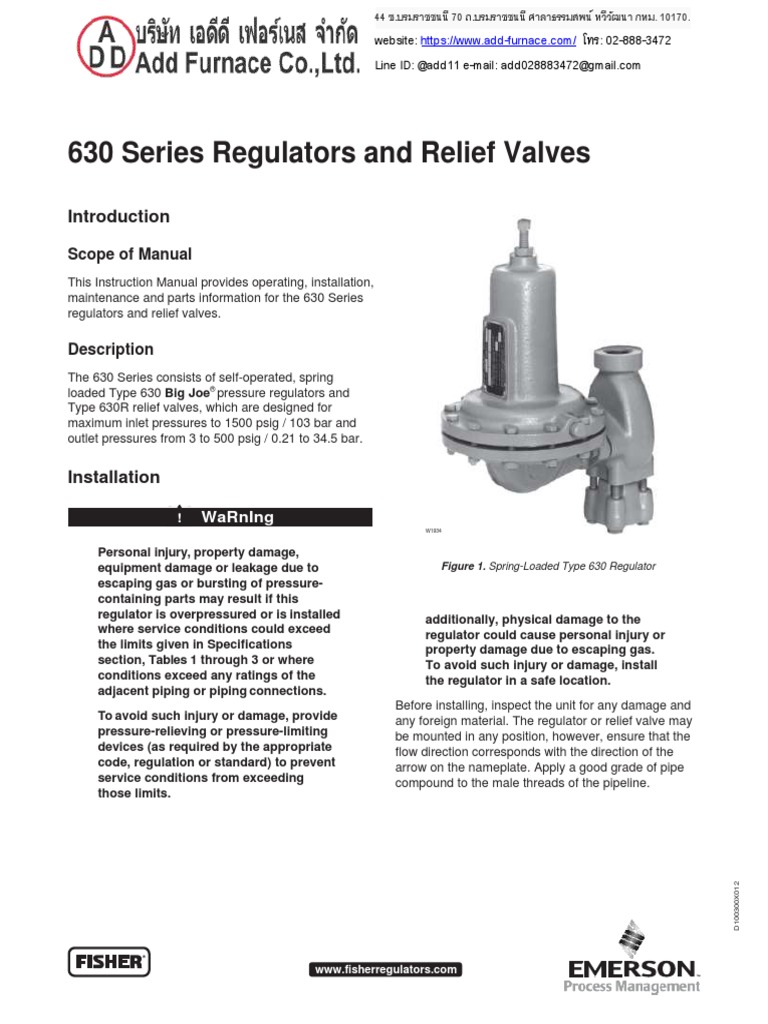 Fisher Big Joe Type 630 321 Manual | PDF | Valve | Gas Technologies