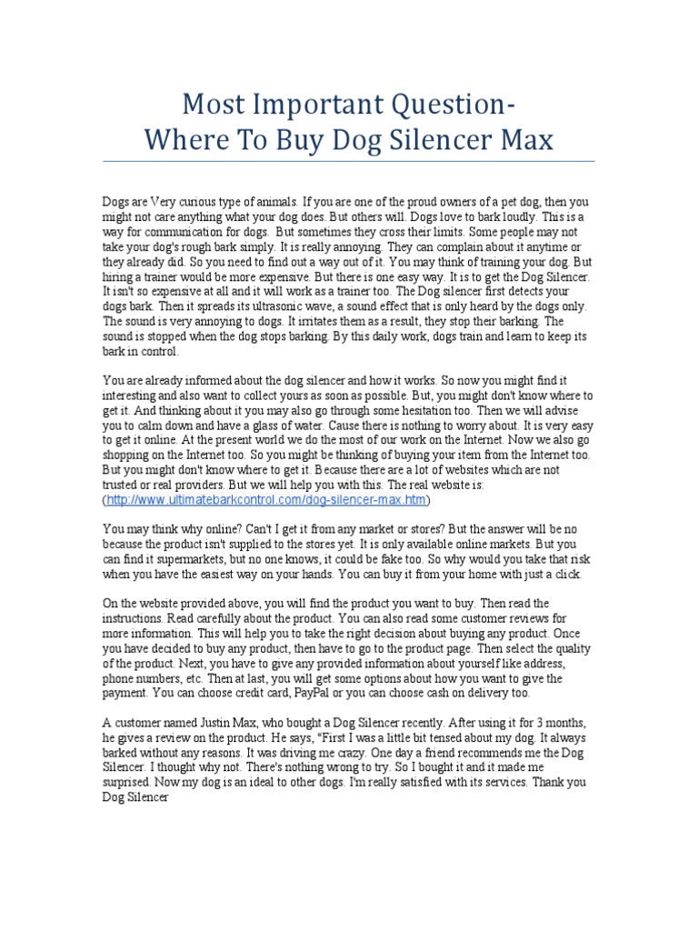 Where To Buy Dog Silencer Max PDF Dogs Pay Pal