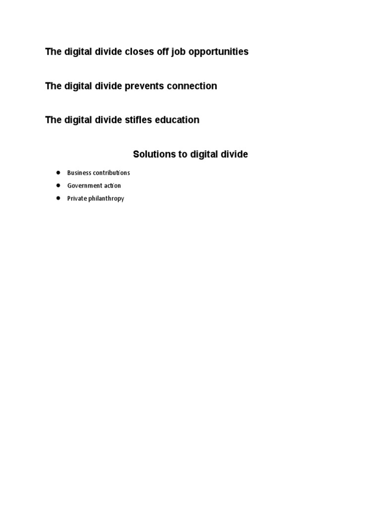 digital divide solution PDF