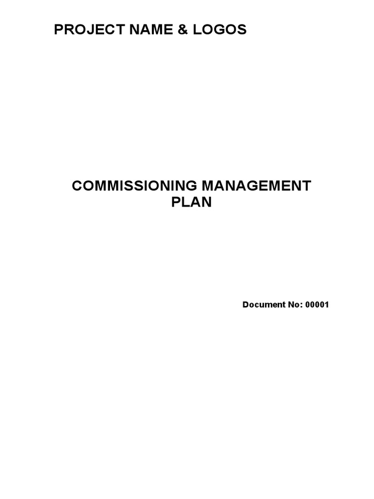 Testing and Commissioning Plan Template PDF Specification (Technical Standard) General