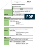 Planificación Mensual Educación Física - 8vos - Abril