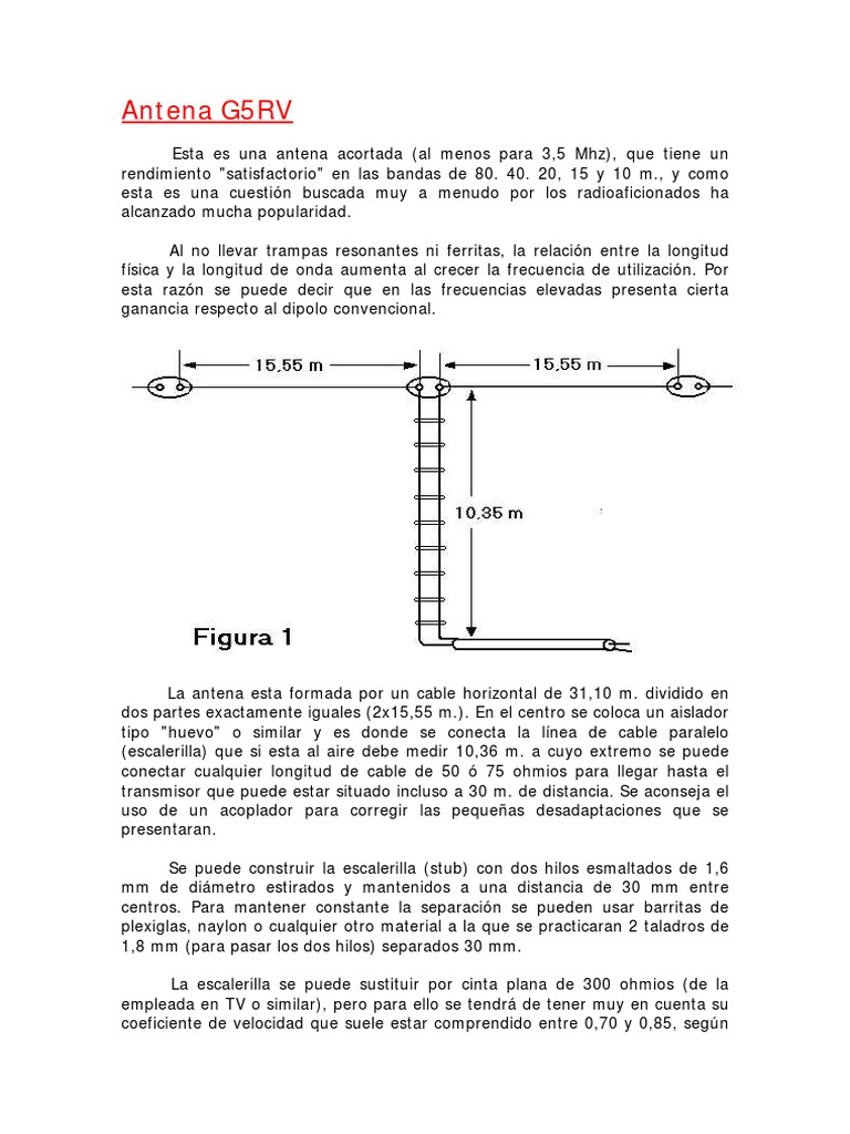 Antena g5rv | PDF | Antena (Radio) | Ingenieria Eléctrica
