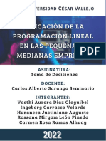 Aplicacion de La Programación Lineal en Las Pequeñas y Medianas Empresas - Trabajo Realizado en Canva