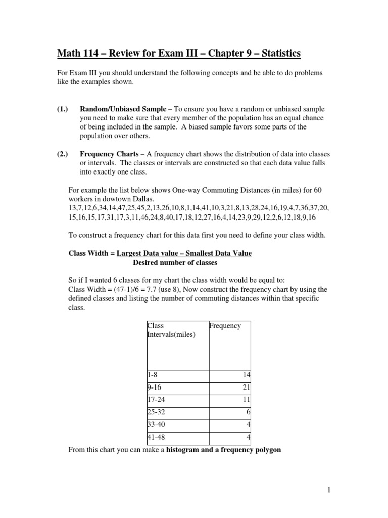 Math 114 exam 3 review pdf mode statistics normal distribution