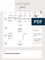 Planificador Semanal Horario Organizador Minimalista Beige