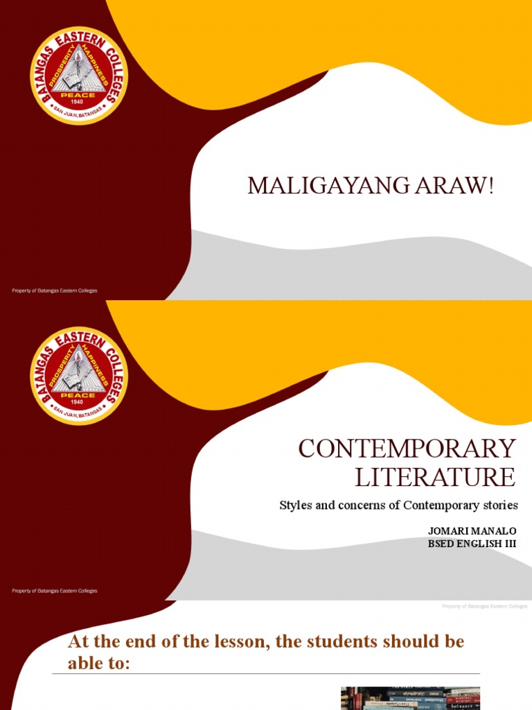 Contemporary Literature Powerpoint Presentation Pdf Poetry Play