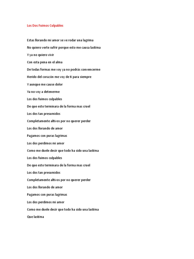 Los Dos Fuimos Culpables - La Apuesta | PDF | Poesía