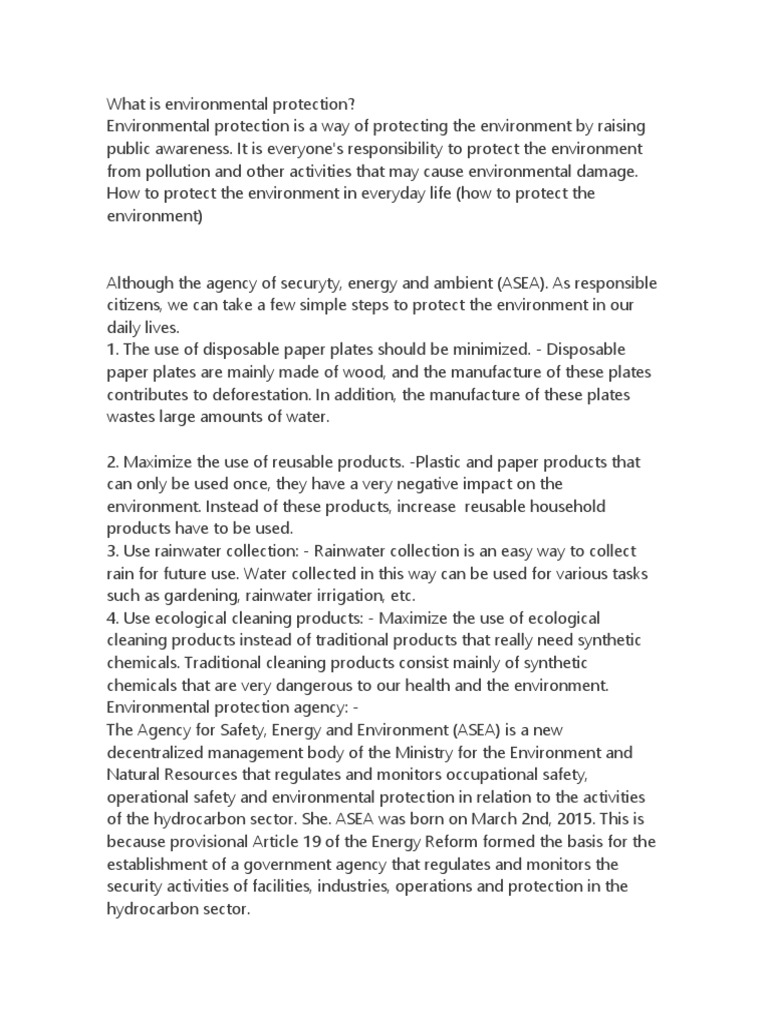 What Is Environmental Protection | PDF