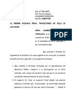 Alegatos de defensa por delito de hurto agravado