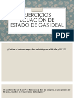 Ejercicios Ecuación de Estado de Gas Ideal