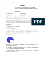 Atividades matemáticas com porcentagens e proporções