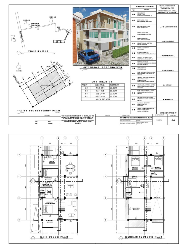 2-Storey Residential Building Plans | PDF | Window | Door