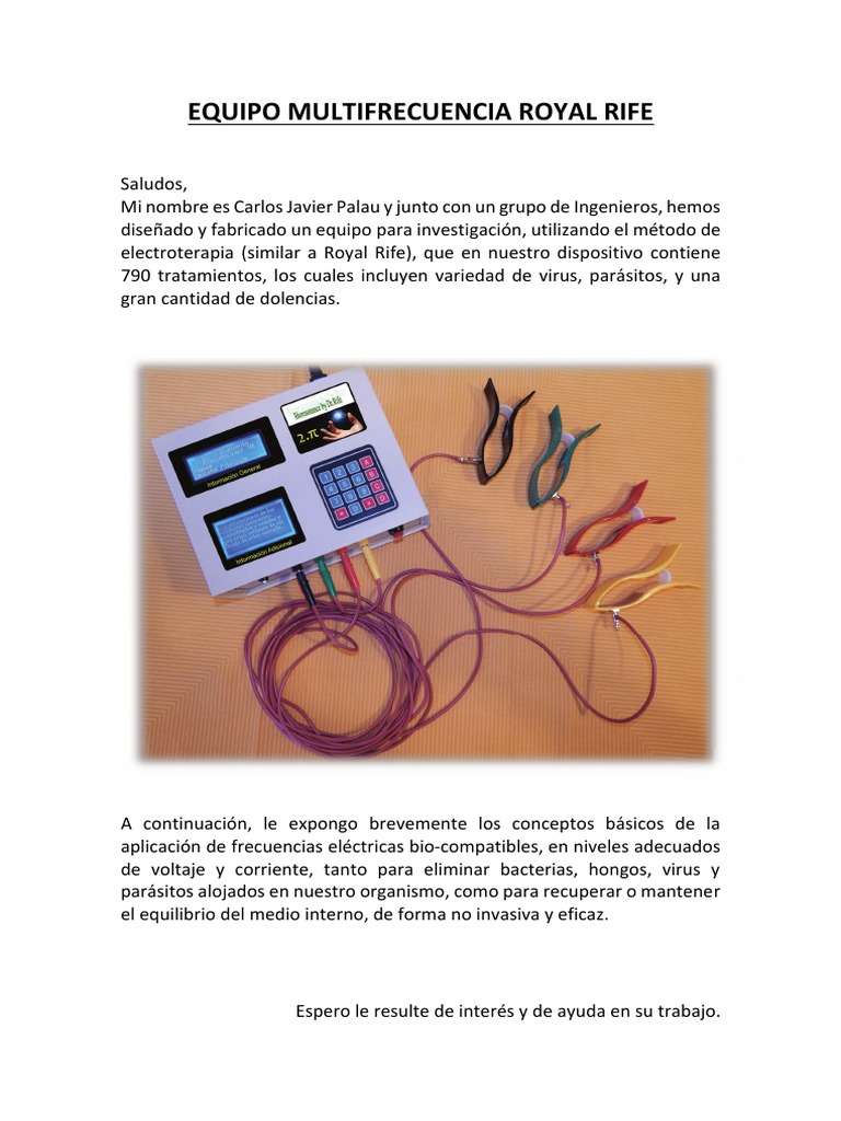 Equipo Multifrecuencia Royal Rife | PDF | Frecuencia | Naturaleza
