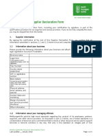 RFT 307512 - Annex 6 Supplier Declaration Form