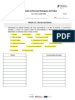 Ficha de Avaliativa Módulo 10 - Serviço de Andares - OTR - 12.º D