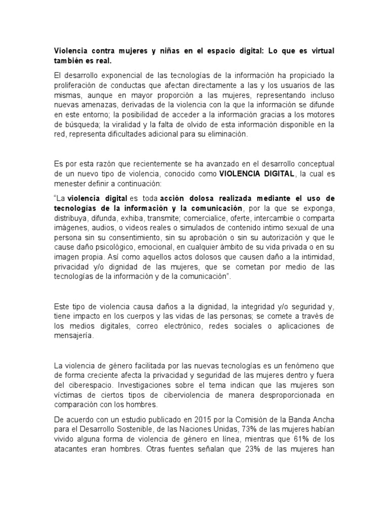 Violencia Digital contra Mujeres y Niñas | PDF | La violencia contra ...
