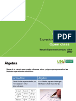 Open Class - Expresiones Algebraica I