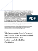 Whether or Not The Denial of Year-End Benefit To The Board Members and Full-Time Consultants Violates Section 1, Article III of The Constitution