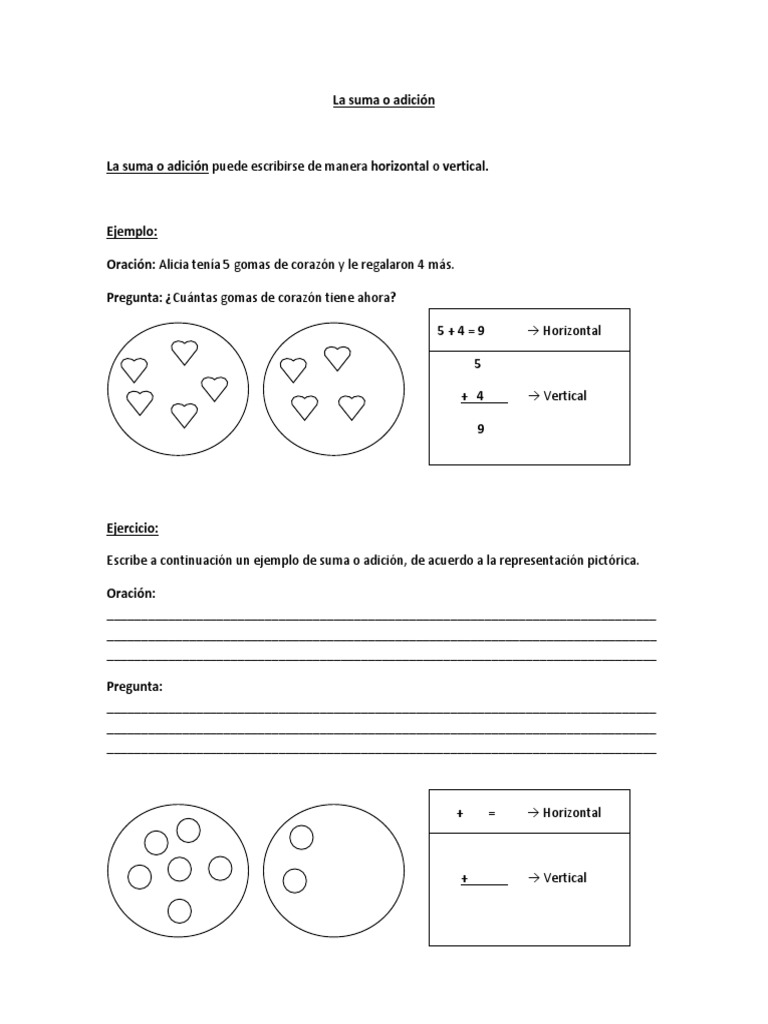 Sumas: Horizontal y Vertical para Niños | PDF