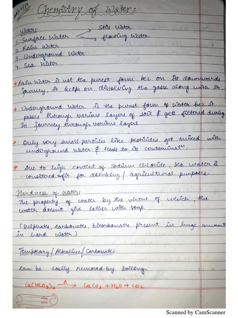 Chemistry of Water | PDF