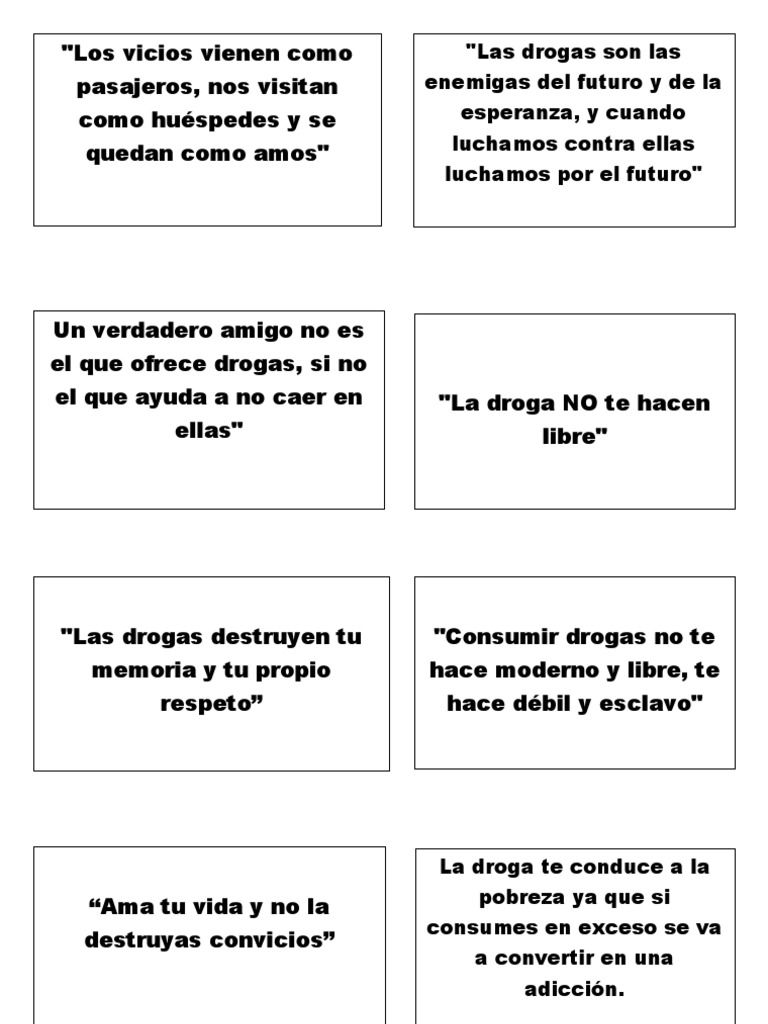 Frase Sobre Drogas | PDF | Drogas | La dependencia de sustancias, image size:768x1024