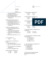 Divisibility Rules Worksheets PDF