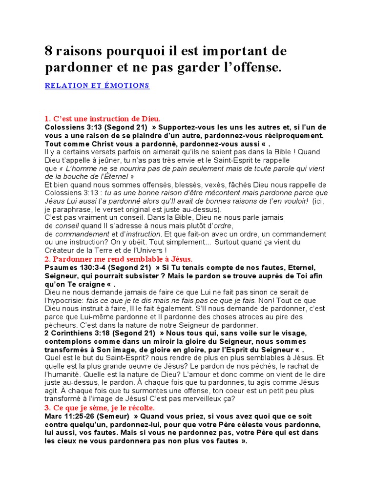 8 Raisons Pourquoi Il Est Important De Pardonner Et Ne Pas Garder L 