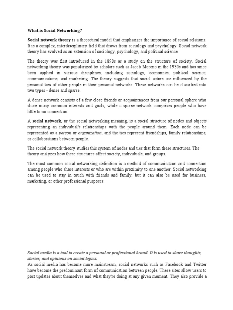 What Is Social Networking PDF Popular Culture & Media Studies