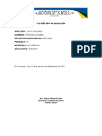 Formato de Certificado de Matrícula 2022