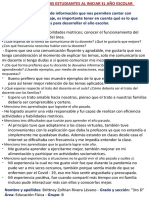 Expectativas para El Año Escolar - Educacion Fisica