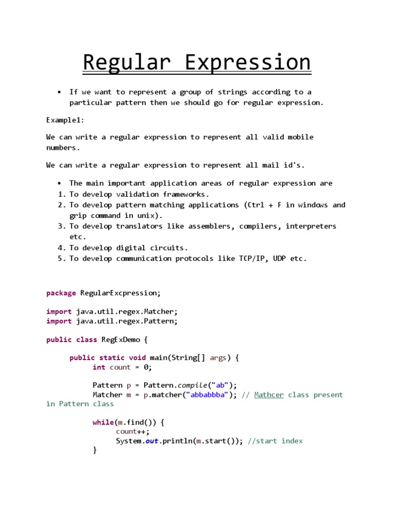 Regular Expression by durga sir | PDF | Regular Expression | Java ...