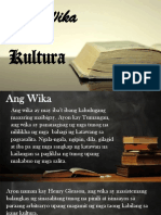 Ang Wika at Kultura