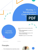 Meeting 1- Intro to Critical Reading