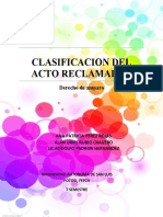 Clasificacion de Los Actos Reclamados