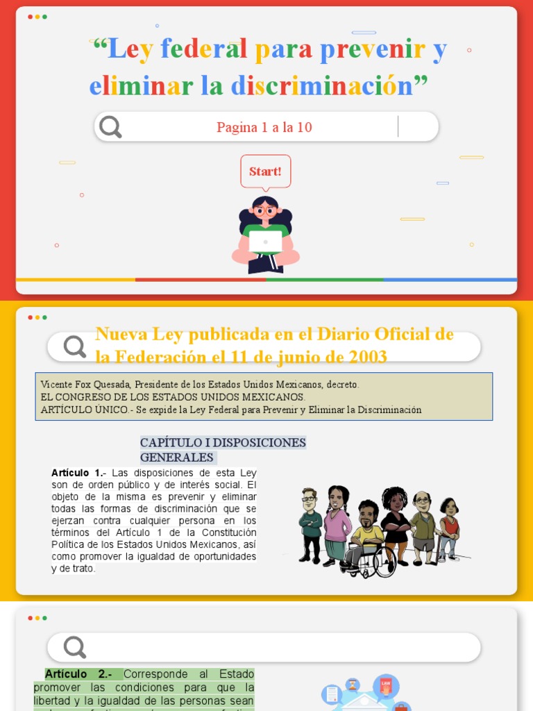 Ley Federal para Prevenir y Eliminar la Discriminación en México | PDF ...