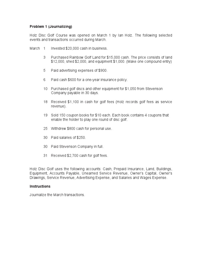 Journalizing - Exercises | PDF | Debits And Credits | Economies