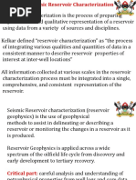 Basics of Seismic Reservoir Characterization