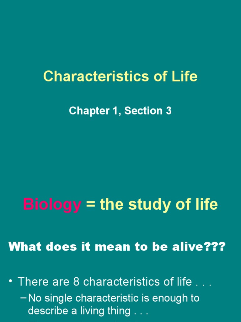 Characteristics of Life Updated | PDF | Life | Organisms