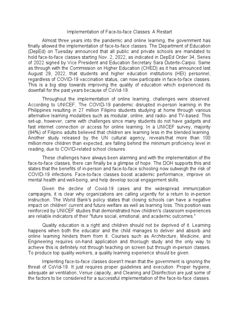 Face to face classes editorial article pdf educational technology