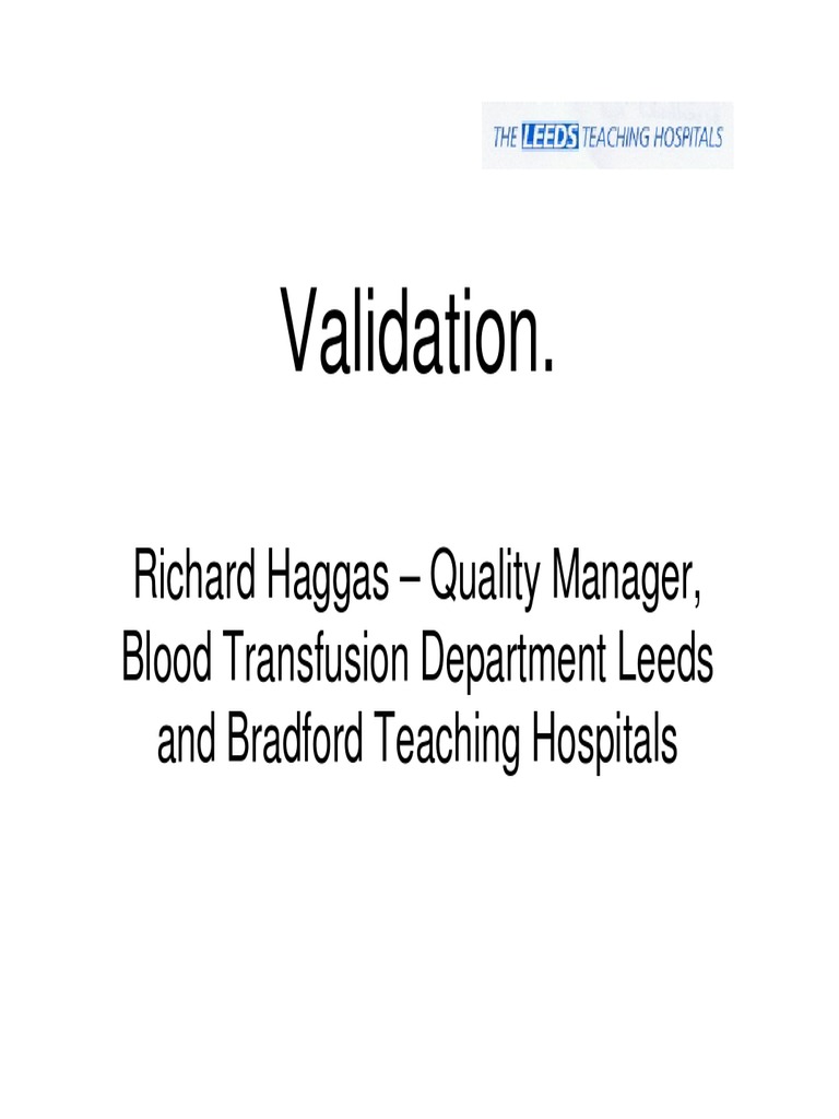 Oig Tools Qa Validation PDF Serology Blood Transfusion