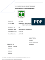 ANTHROPOMETRY MEASUREMENTS