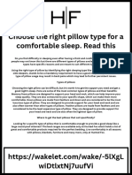 Choose The Right Pillow Type For A Comfortable Sleep.