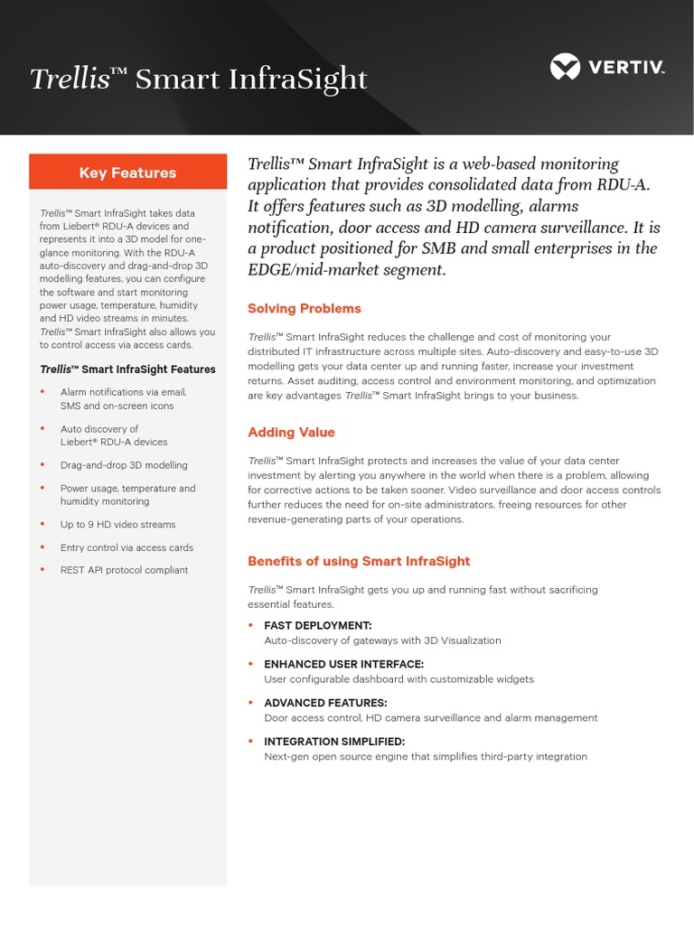 Vertiv Trellis Smart InfraSight Datasheet PDF Information Age