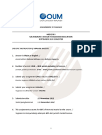 Assignment / Tugasan HBEC2503 Mathematics in Early Childhood Education September 2022 Semester