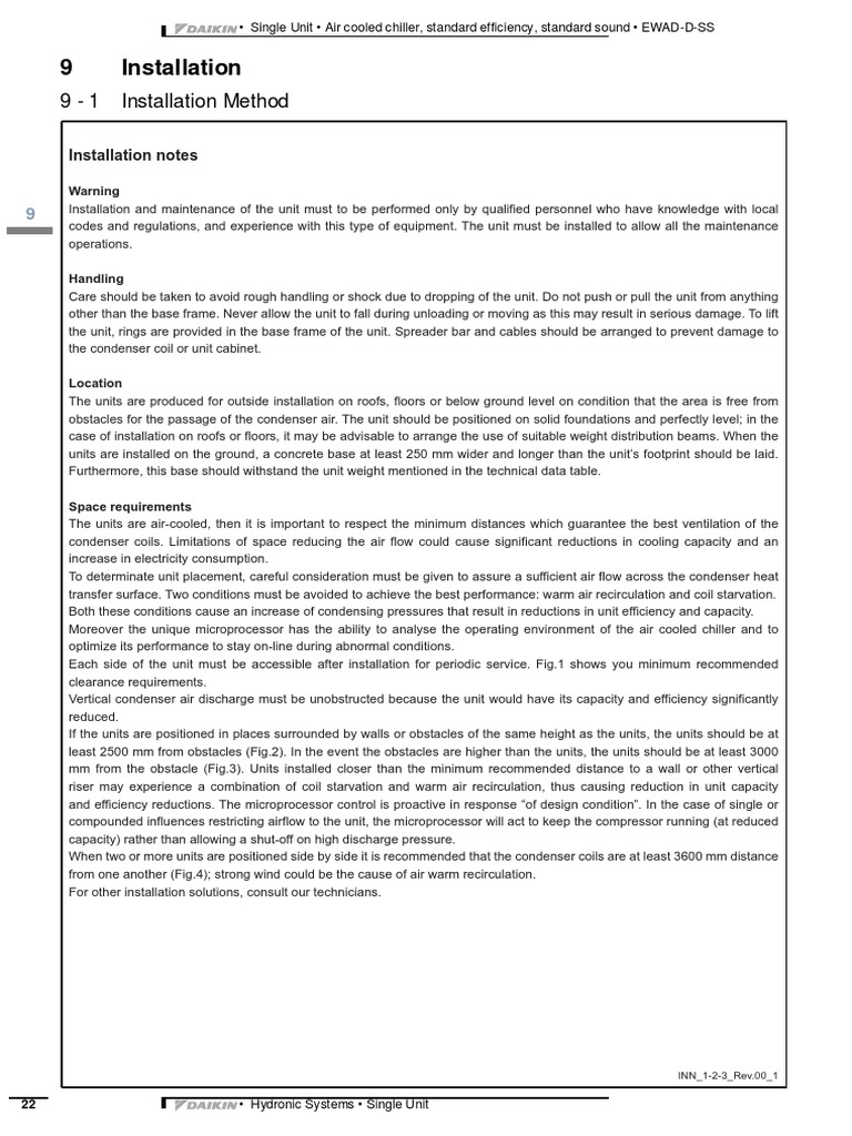 Air Cooled Chiller Installation Guide | PDF | Mechanical Engineering ...