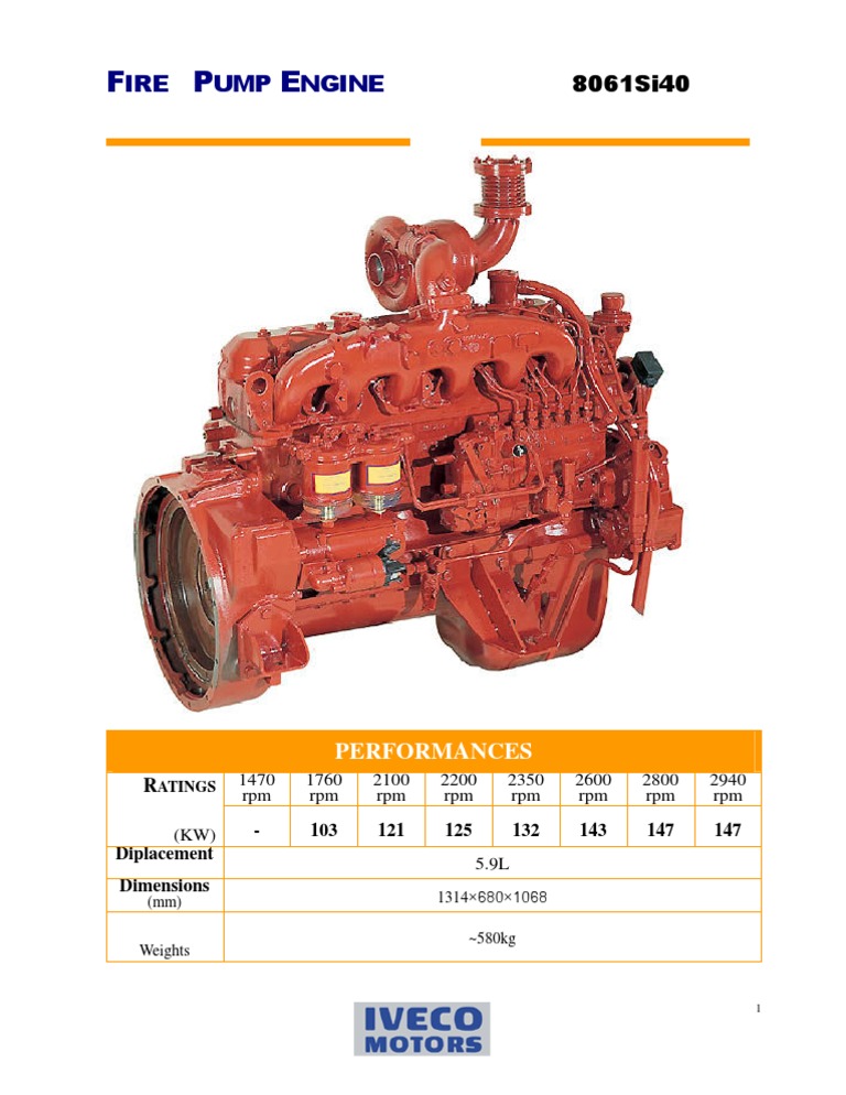 Fire Pump Engine Performance Ratings | PDF