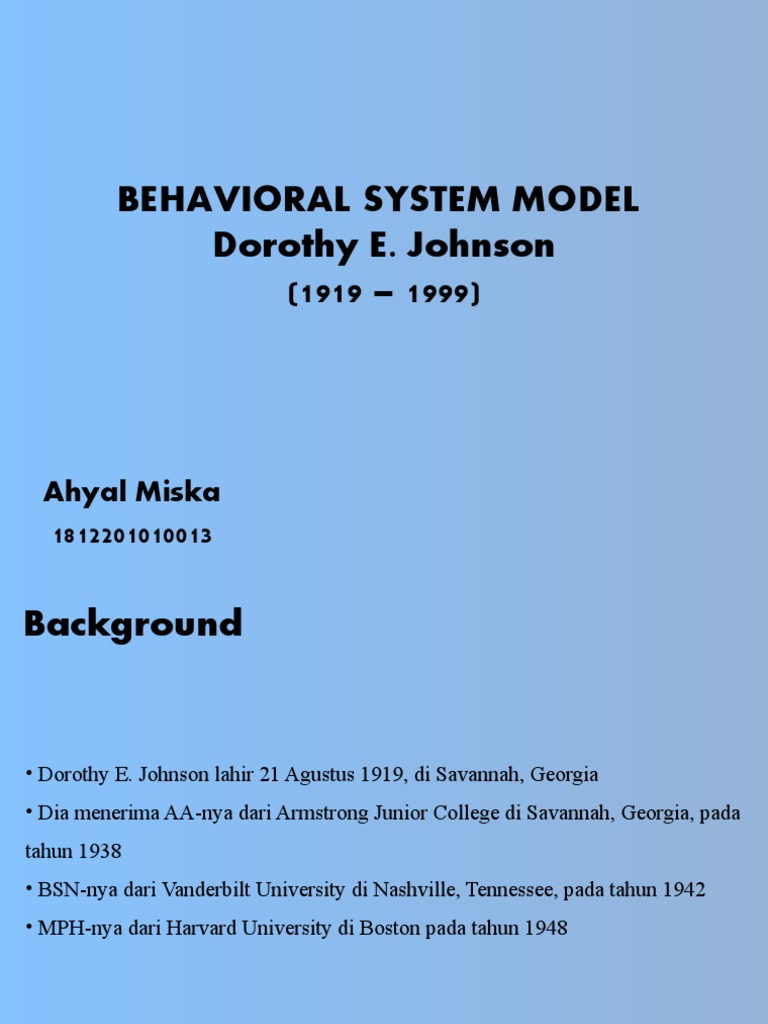 Behavioral System Model | PDF
