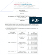 Pengumuman Hasil Seleksi Administrasi Calon Pegawai PHB Tahun 2018