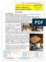 Extraction, Séparation Et Identification Des Espèces Chimiques, Cours