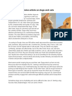 Discursive Article On Cats and Dogs